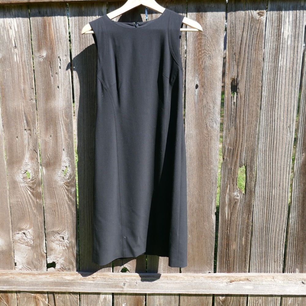 Talbots Petites Black Sheath Dress Wool Blend Career Dress Size 2 LBD